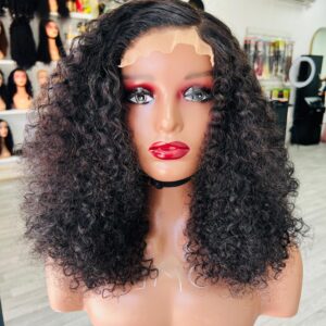 14 inches pixie curls with 4 x 4 closure