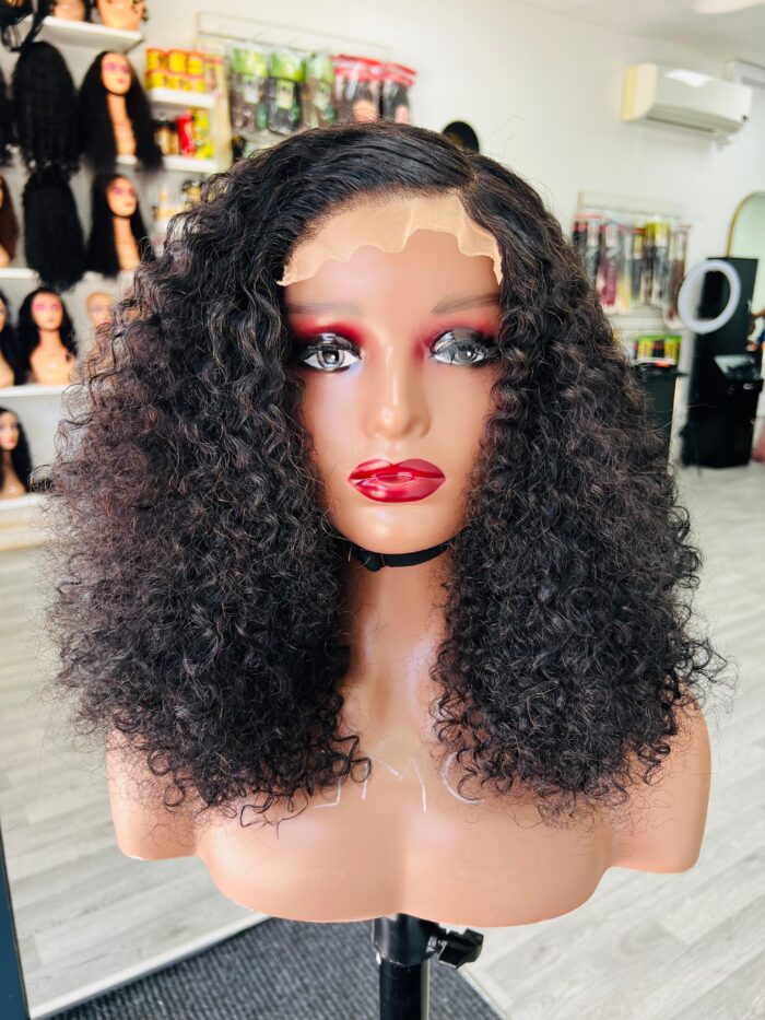 14 inches pixie curls with 4 x 4 closure