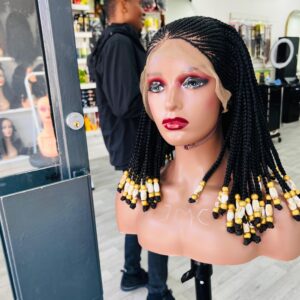 Beaded braided wig