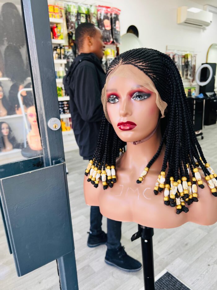 Beaded braided wig