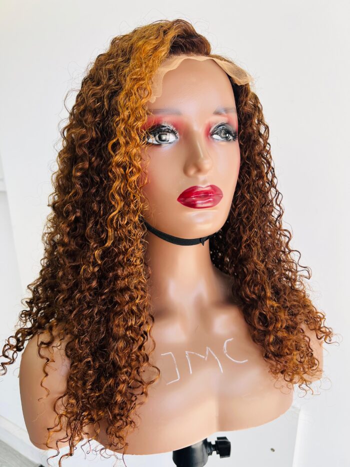16 inches pixie curls with 4x4 closure